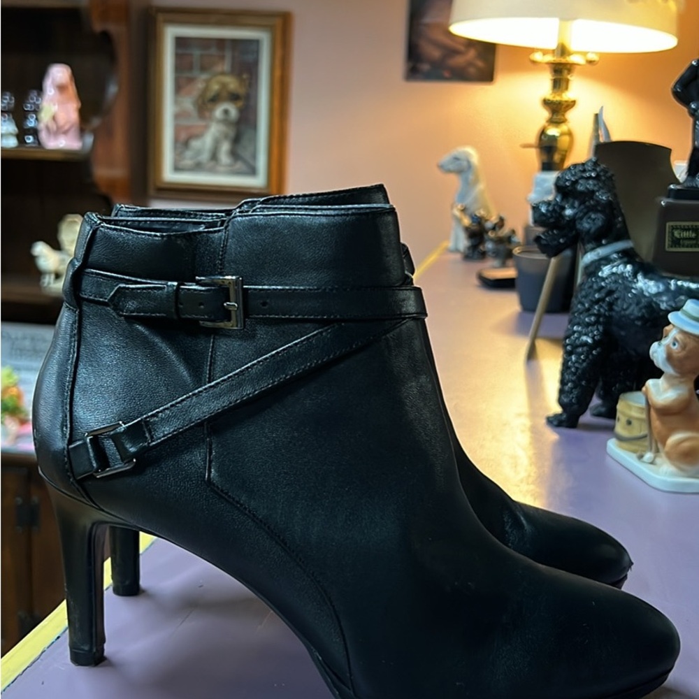 Bandolino Black Heeled Boots with Buckle Detail